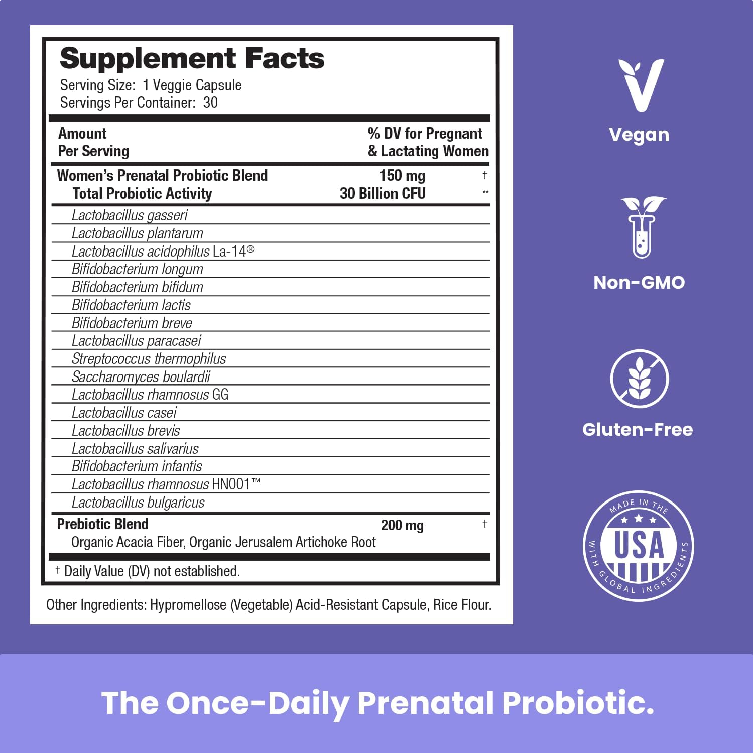 Prenatal Probiotics for Women - 30 Billion CFU, 17 Strains + Organic Prebiotics - Vegan Capsules - görsel 3