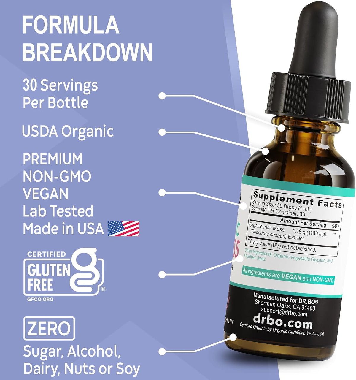 Irish Sea Moss Liquid Drops – Organic, – Gut Health: The natural mucilaginous fibres in sea moss can soothe the – Image 8