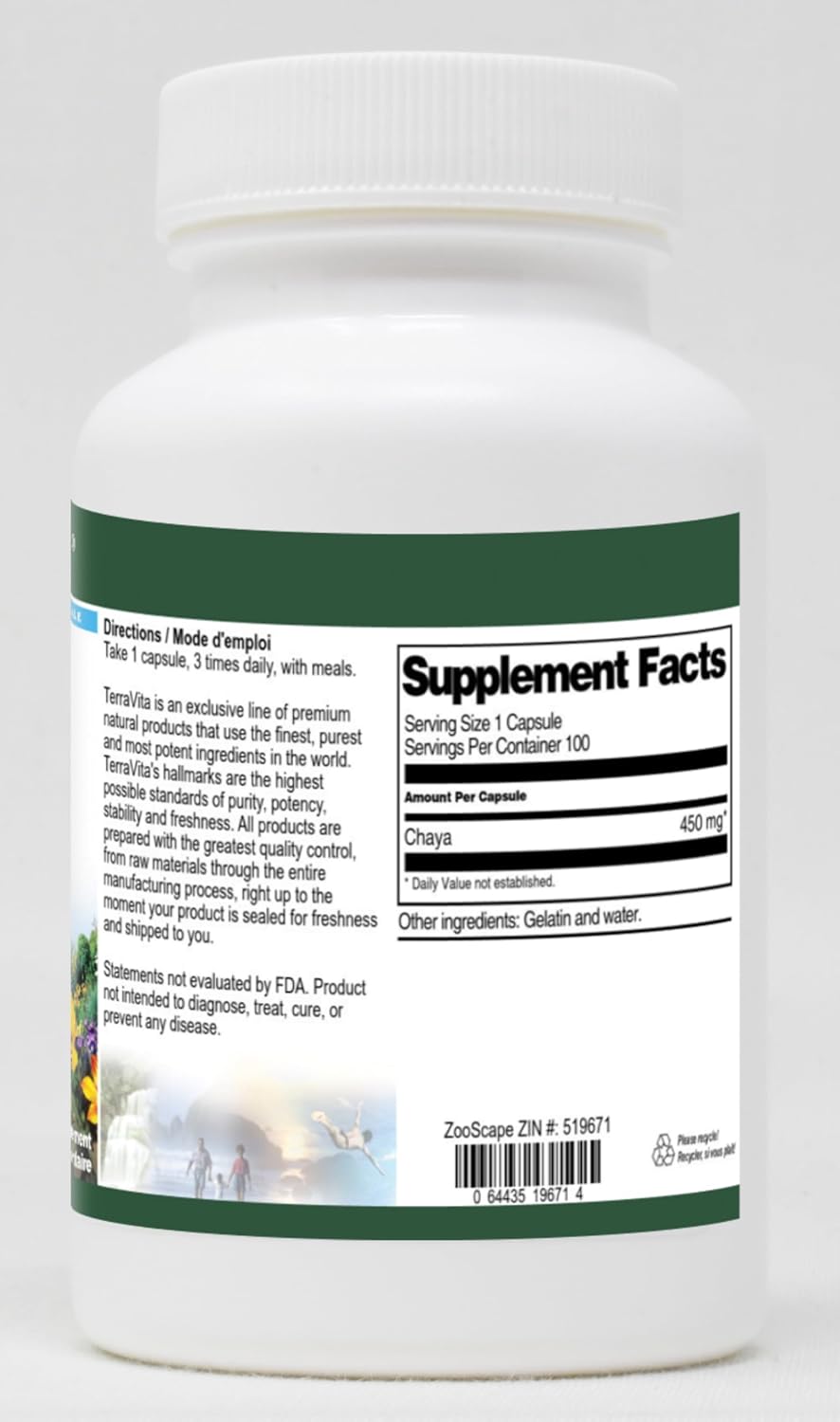 TerraVita Chaya - 450 mg - 100 Capsules (3 Pack) - görsel 2