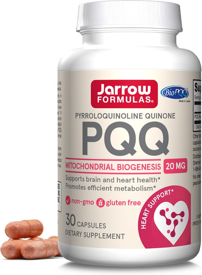 Jarrow Formulae® PQQ 20 mg, Food Supplement, Heart, Brain, and Metabolism Support, 30 Vegetarian Capsules