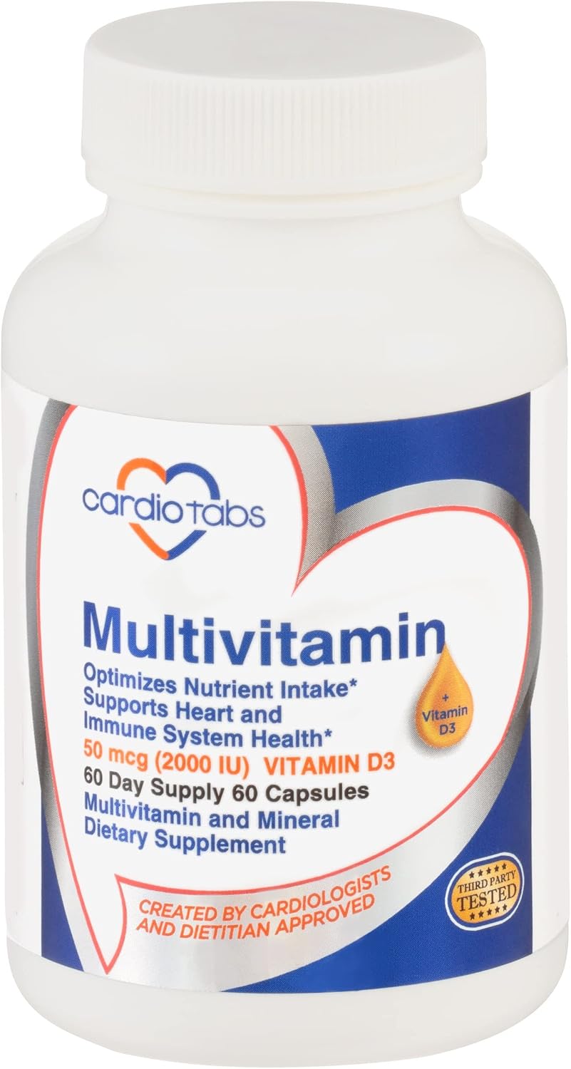 Cardiotabs Multivitamin for Men and Women | Heart & Immune Support | 120 Capsules - görsel 1