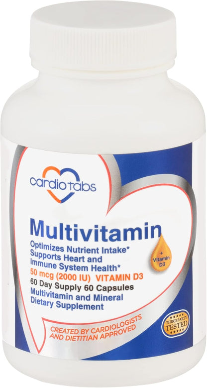 Cardiotabs Multivitamin for Men and Women | Heart & Immune Support | 120 Capsules