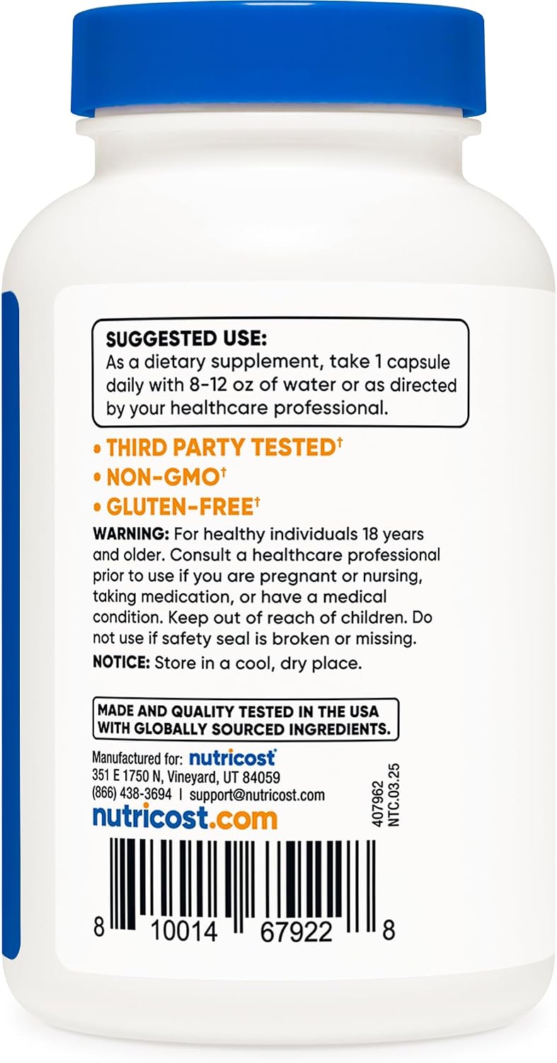 Nutricost Folic Acid (Vitamin B9) 1000 mcg, 240 Capsules - görsel 4