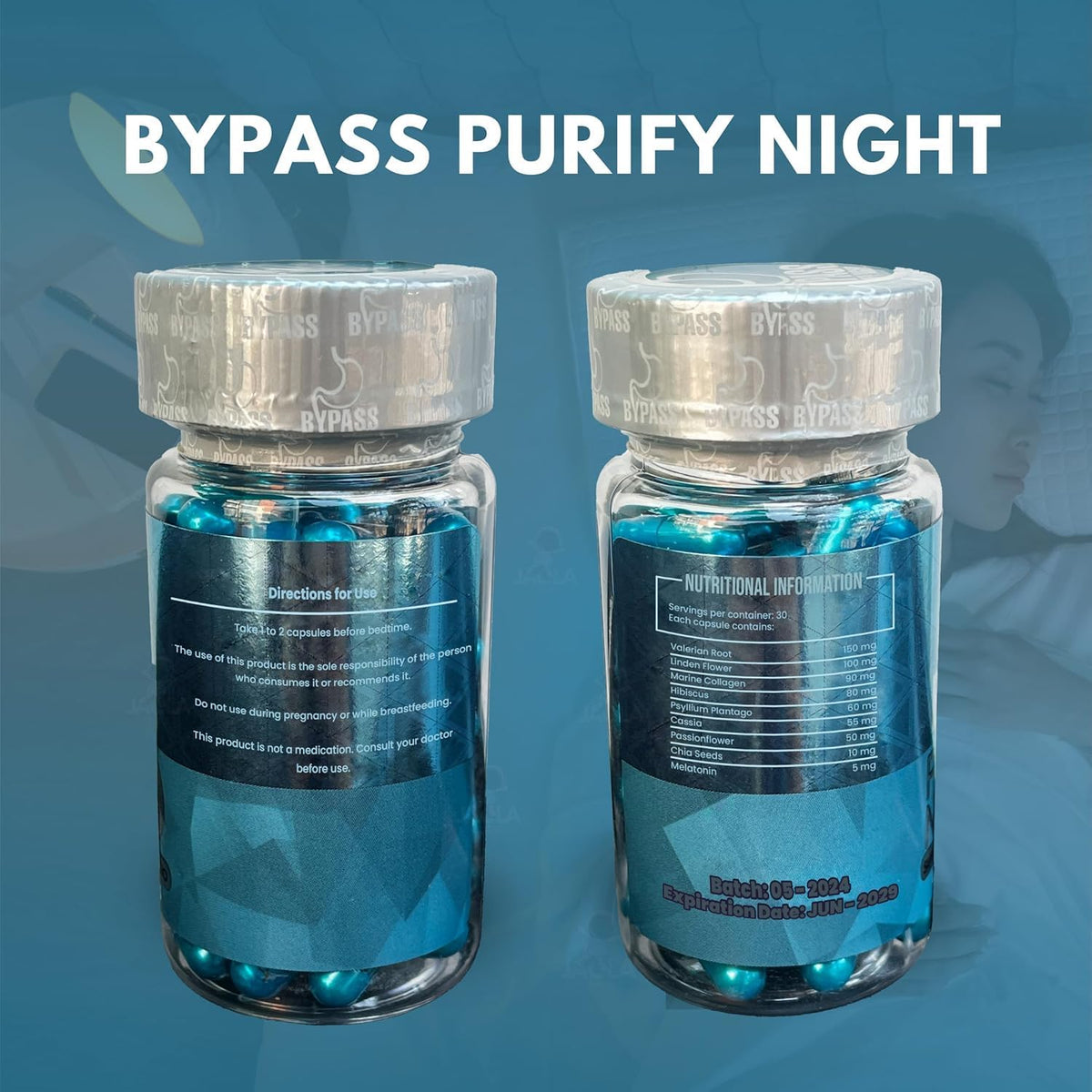 Dendas Bypass Purify Night - Bottle of 60 Capsules - görsel 3
