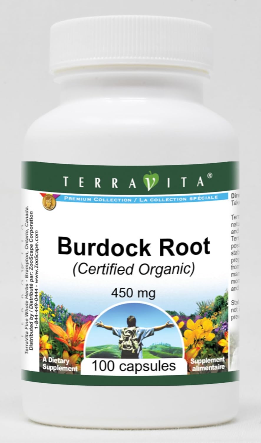 TerraVita Organic Burdock Root 450 mg - 100 Capsules (3 Pack) - görsel 1