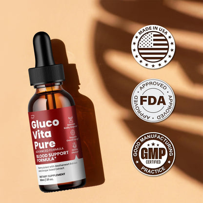 Gluco Vita Pure Drops - All-Natural Liquid Supplement, Extra Strength, Triple Pack