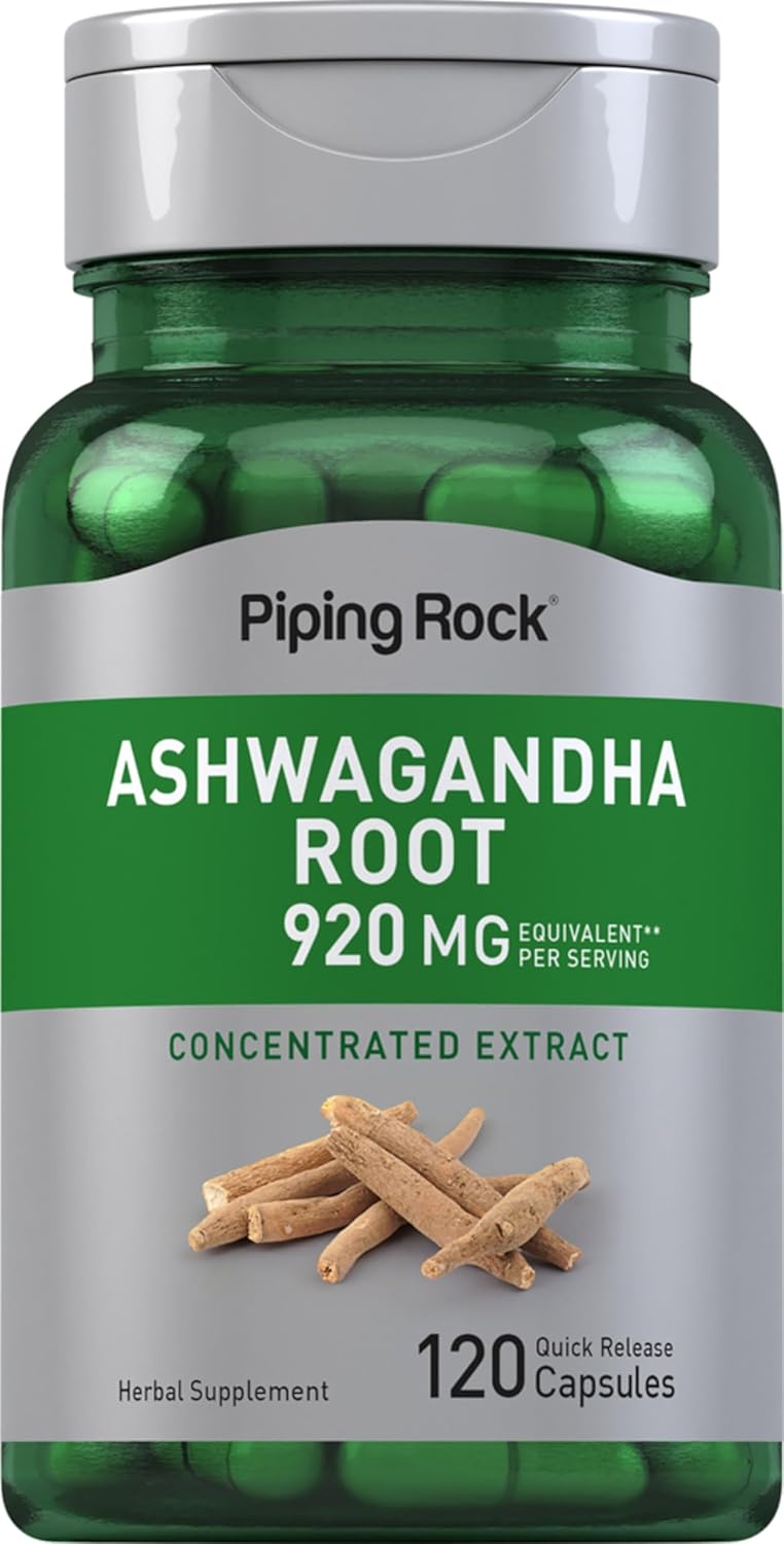 Piping Rock Ashwagandha Root Extract Supplement - 120 Capsules - görsel 1