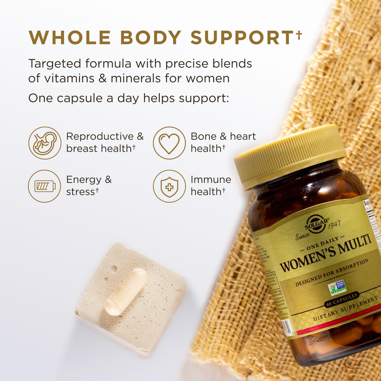 Solgar One Daily Women's Multi - Whole Body Support, 60 Vegan Capsules - görsel 5