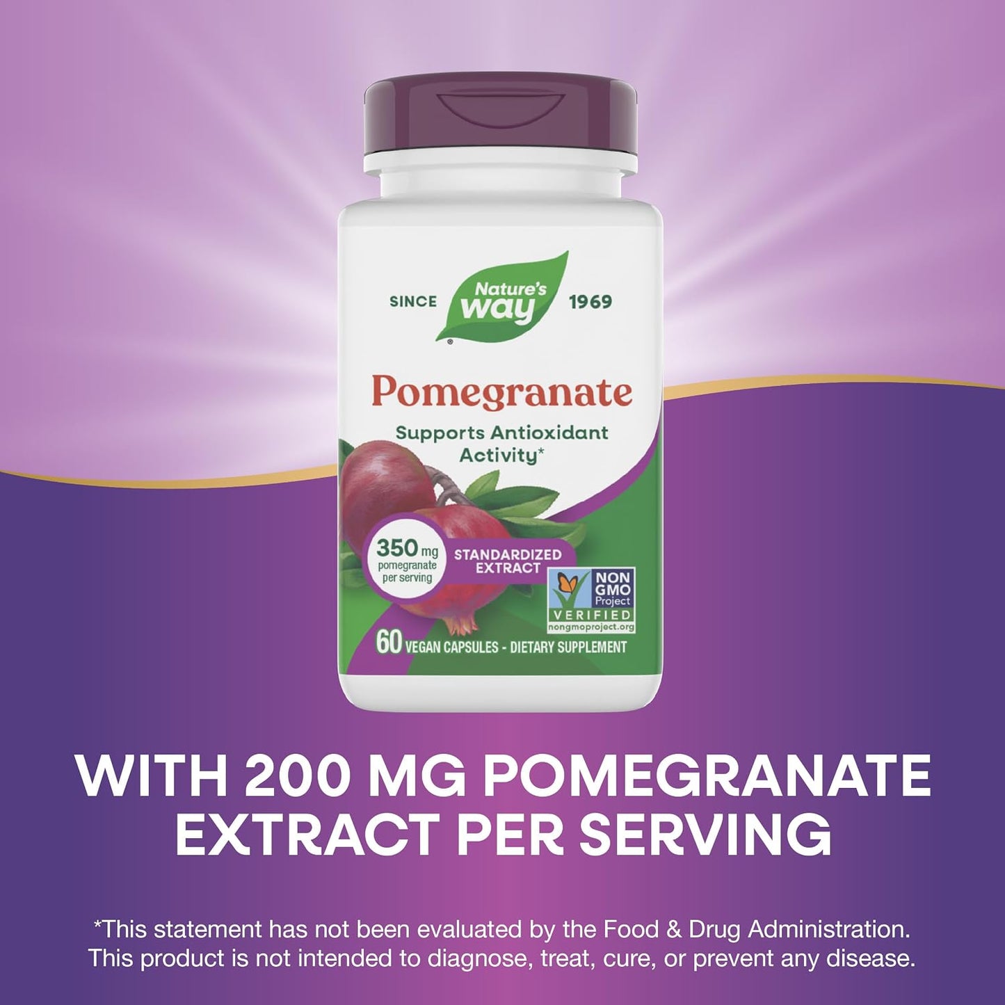 Nature's Way Pomegranate Standardised Extract - 350 mg, Antioxidant Support, 60 Capsules - görsel 4