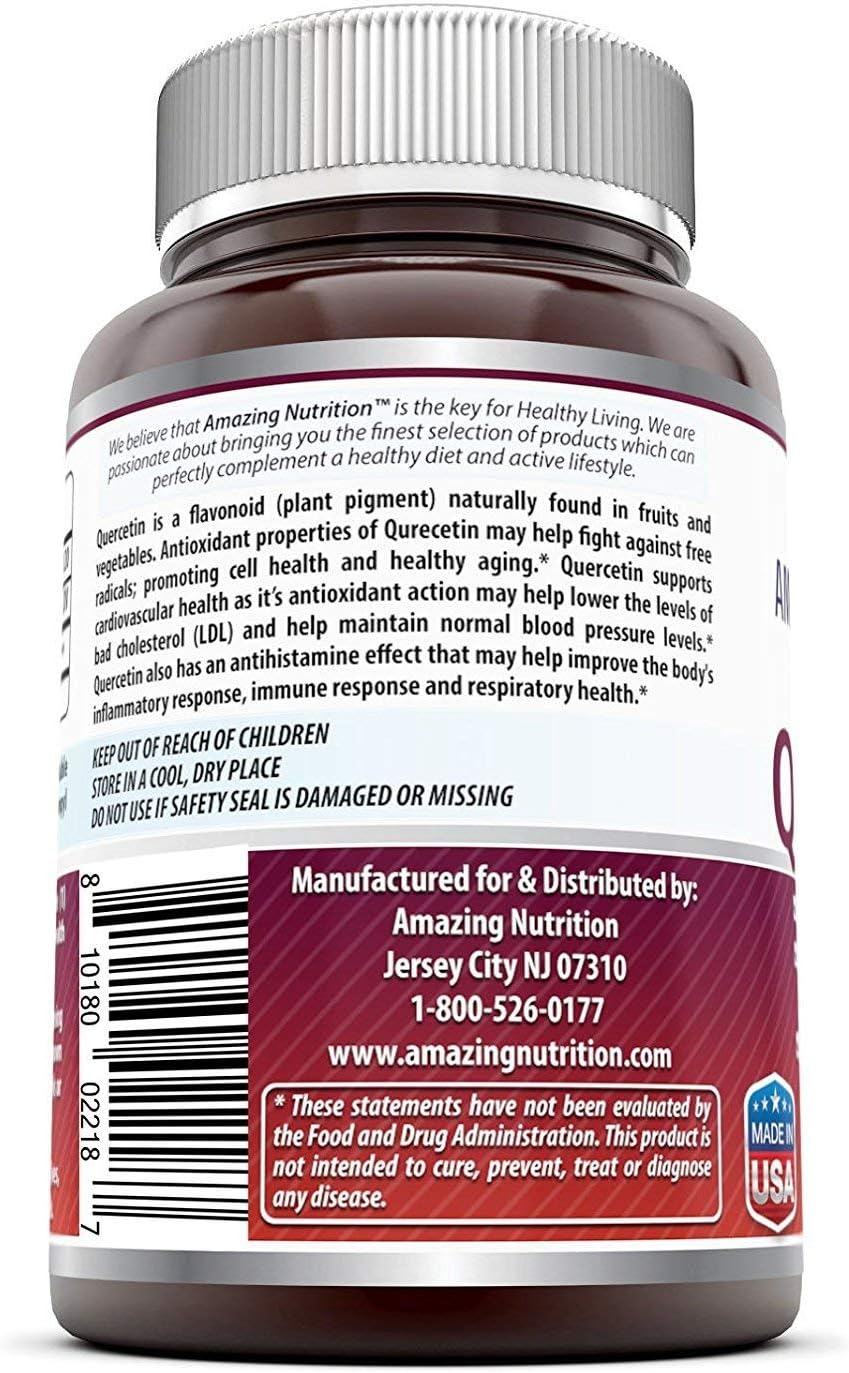 Amazing Formulae Quercetin 500 mg, 120 Veg Capsules – Dietary Supplement - görsel 3