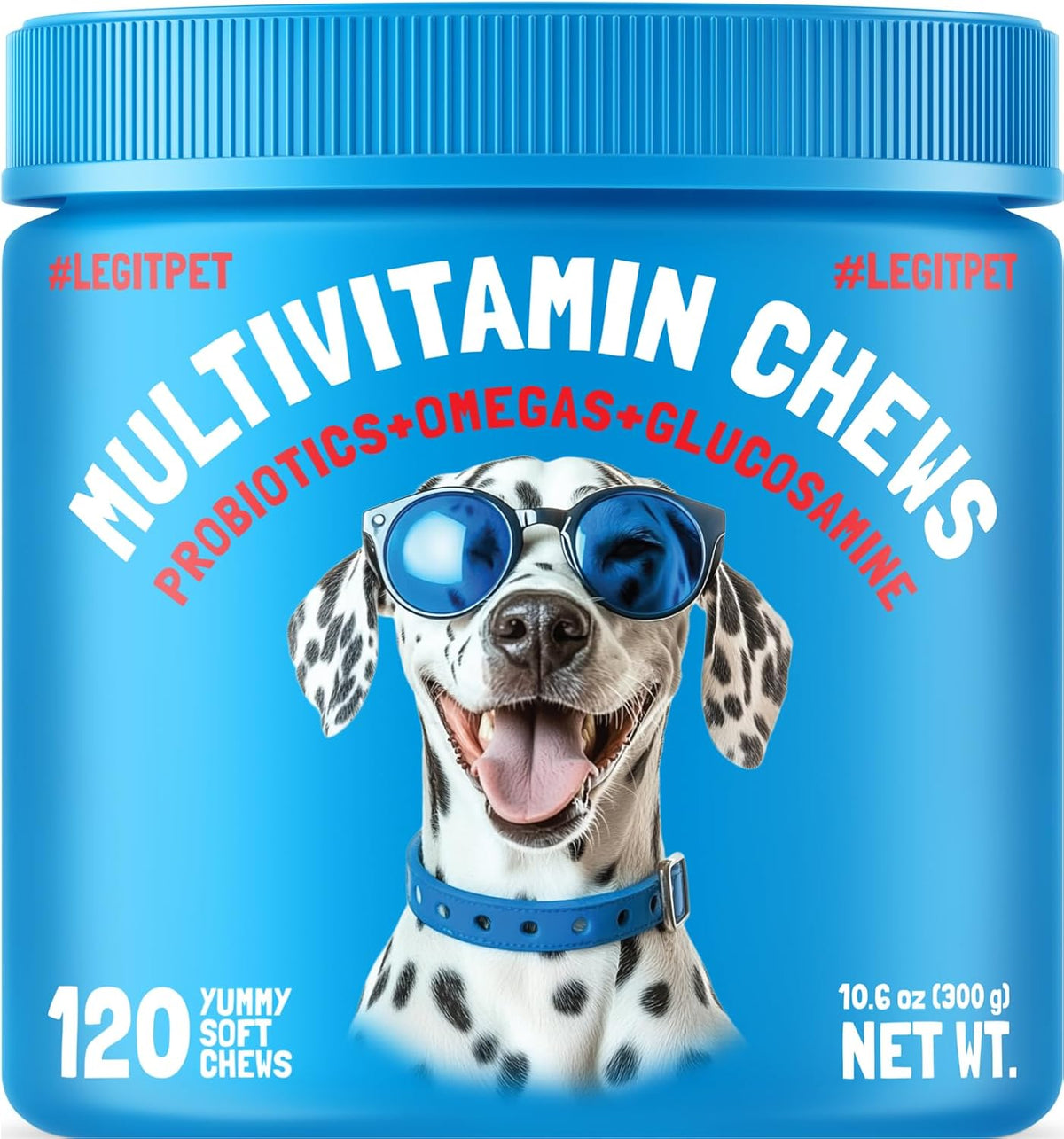 LEGITPET Dog Vitamins - 120 Multivitamin Soft Chews with Glucosamine, Chondroitin, Probiotics, Digestive Enzymes, and Omegas - görsel 1