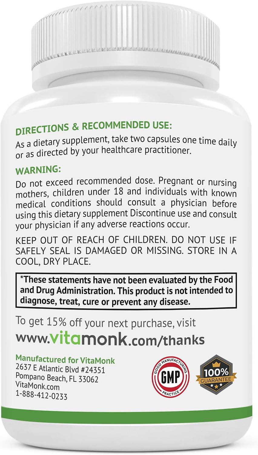 VitaMonk MitoTrax - Mitochondrial Support with PQQ, CoQ10, and ALCAR - görsel 6