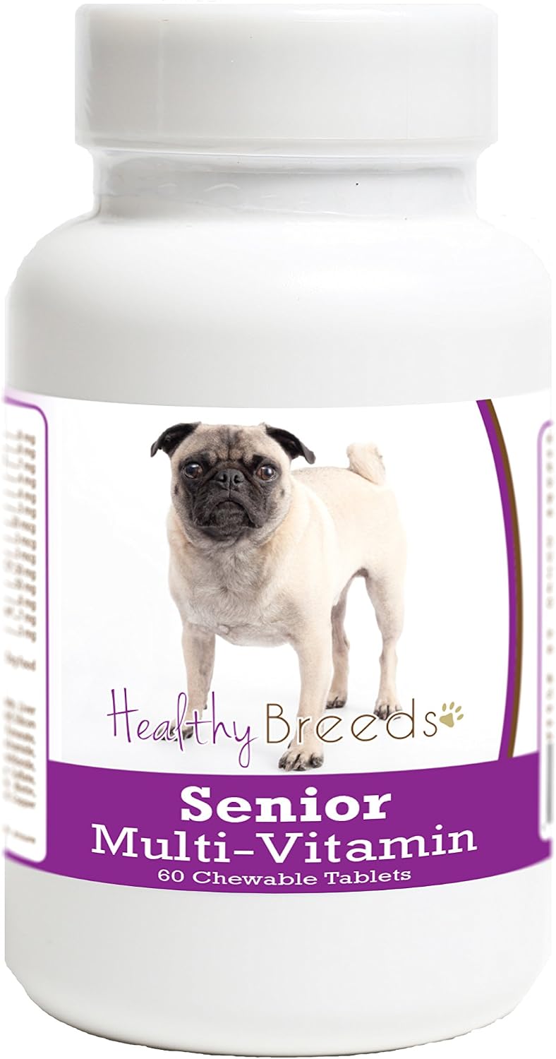 Healthy Breeds Pug Senior Dog Multivitamin Tablets (60 Chewable Tablets) - görsel 1