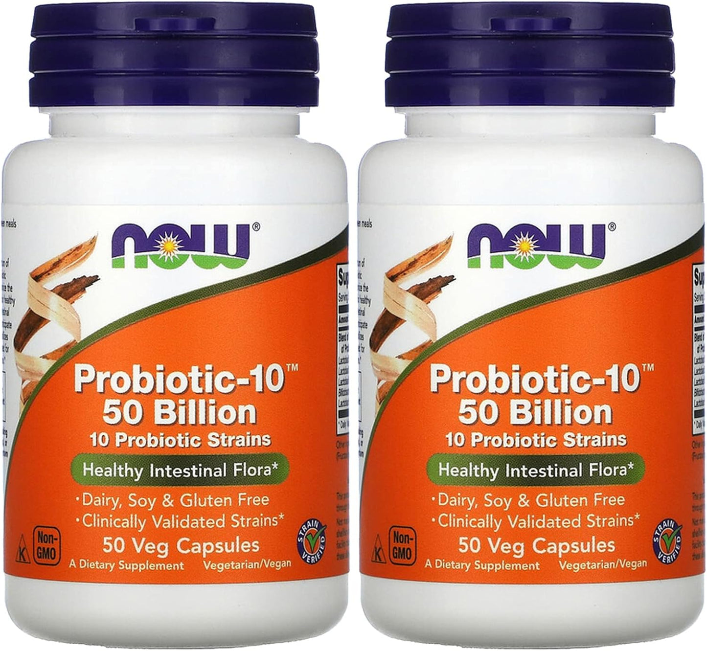 NOW Foods Probiotic10 Acidophilus 50 Billion VegCaps, 2-Pack - görsel 1