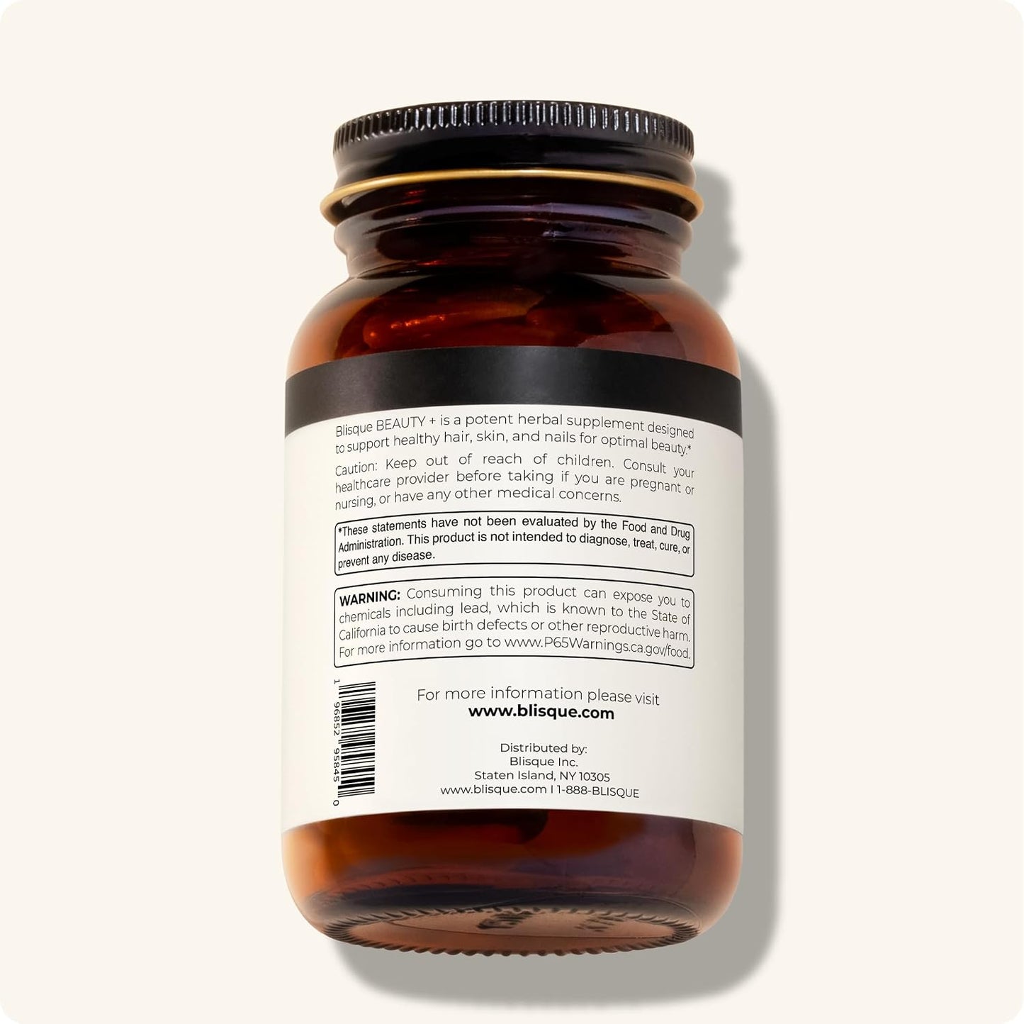 Blisque Beauty+ Natural Beauty Food Supplement – Hair, Skin & Nails Support with Biotin & Hyaluronic Acid – 90 Capsules - görsel 9