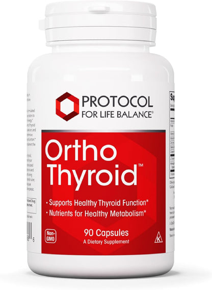 PROTOCOL FOR LIFE BALANCE Ortho Thyroid - Contributes to Normal Thyroid Function - with Ashwagandha, Zinc & Selenium - Non-GMO & Kosher - 90 Vegan Capsules