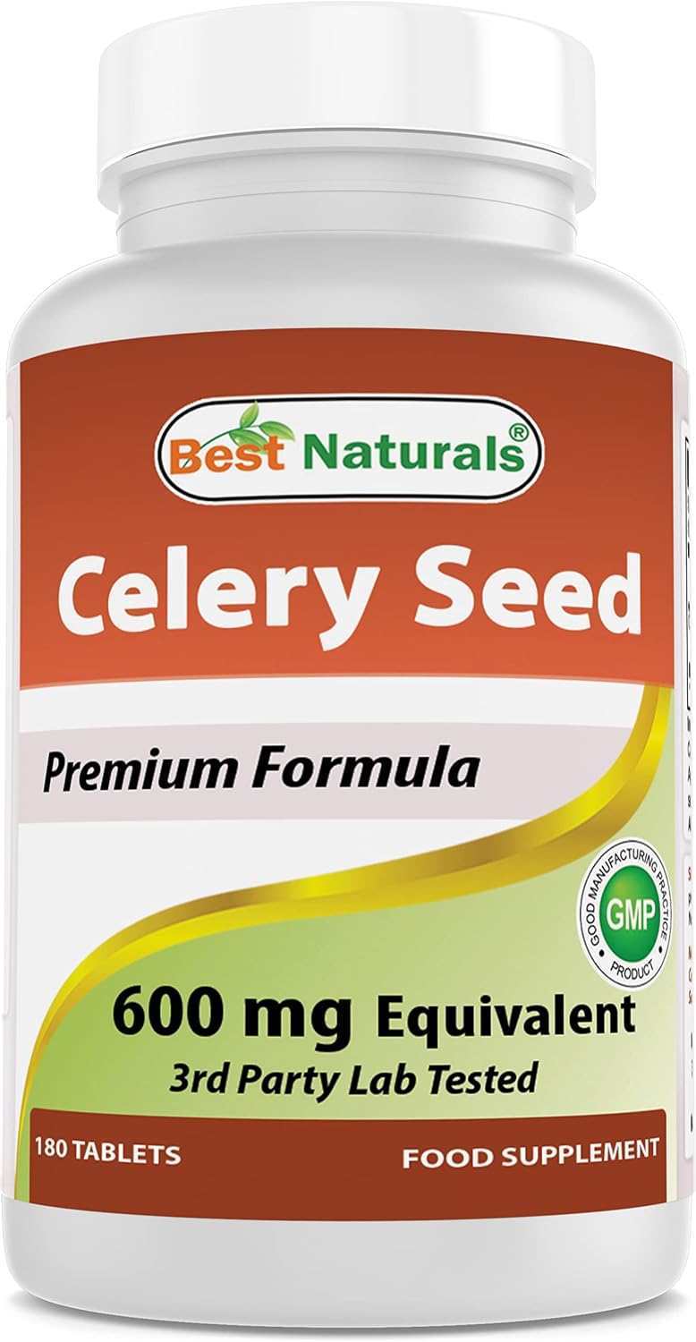 Best Naturals Celery Seed 600 mg Tablets, 180 Count - görsel 1