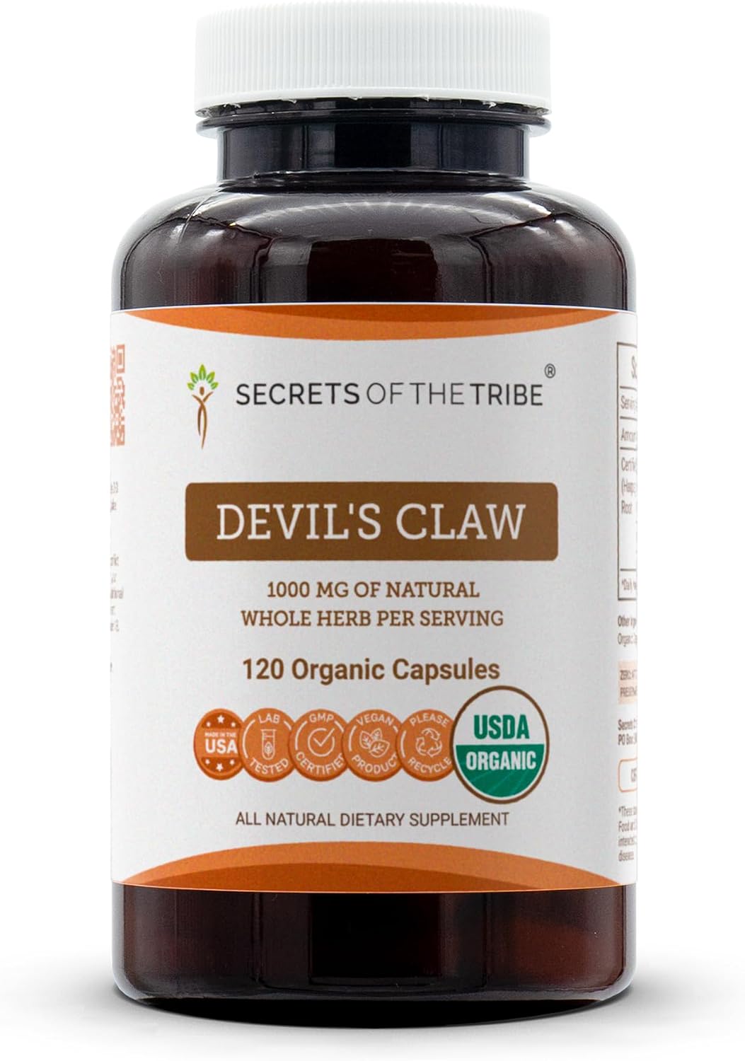 Secrets of the Tribe Devil's Claw Organic Capsules - 120 Capsules - görsel 1