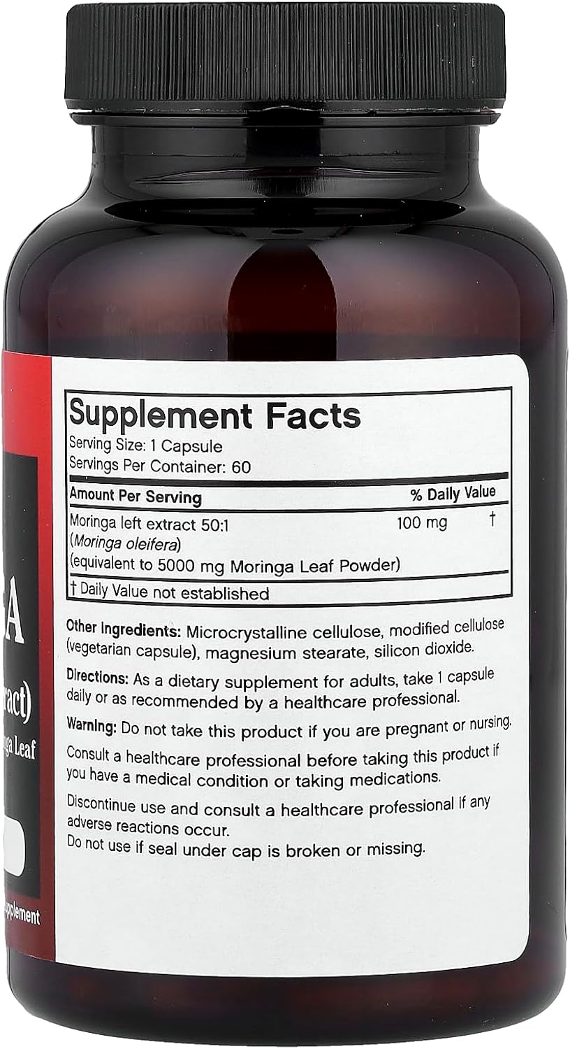 Futurebiotics Moringa 5000mg, 60 Vegetarian Capsules - görsel 2