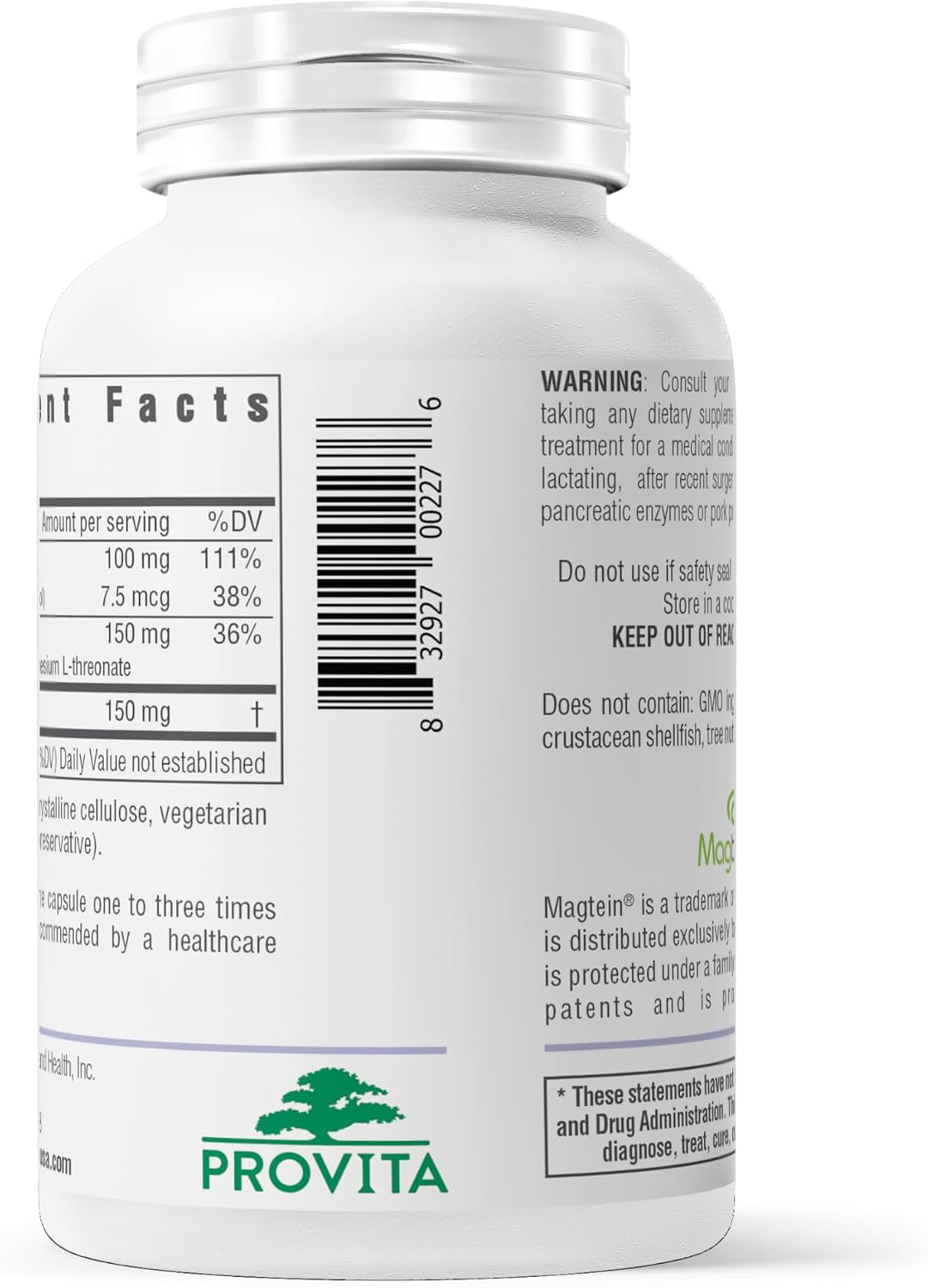 Provita Magnesium L-Threonate – Brain Health & Cognitive Function – Vegan Capsules – 50mg Elemental Magnesium - görsel 8