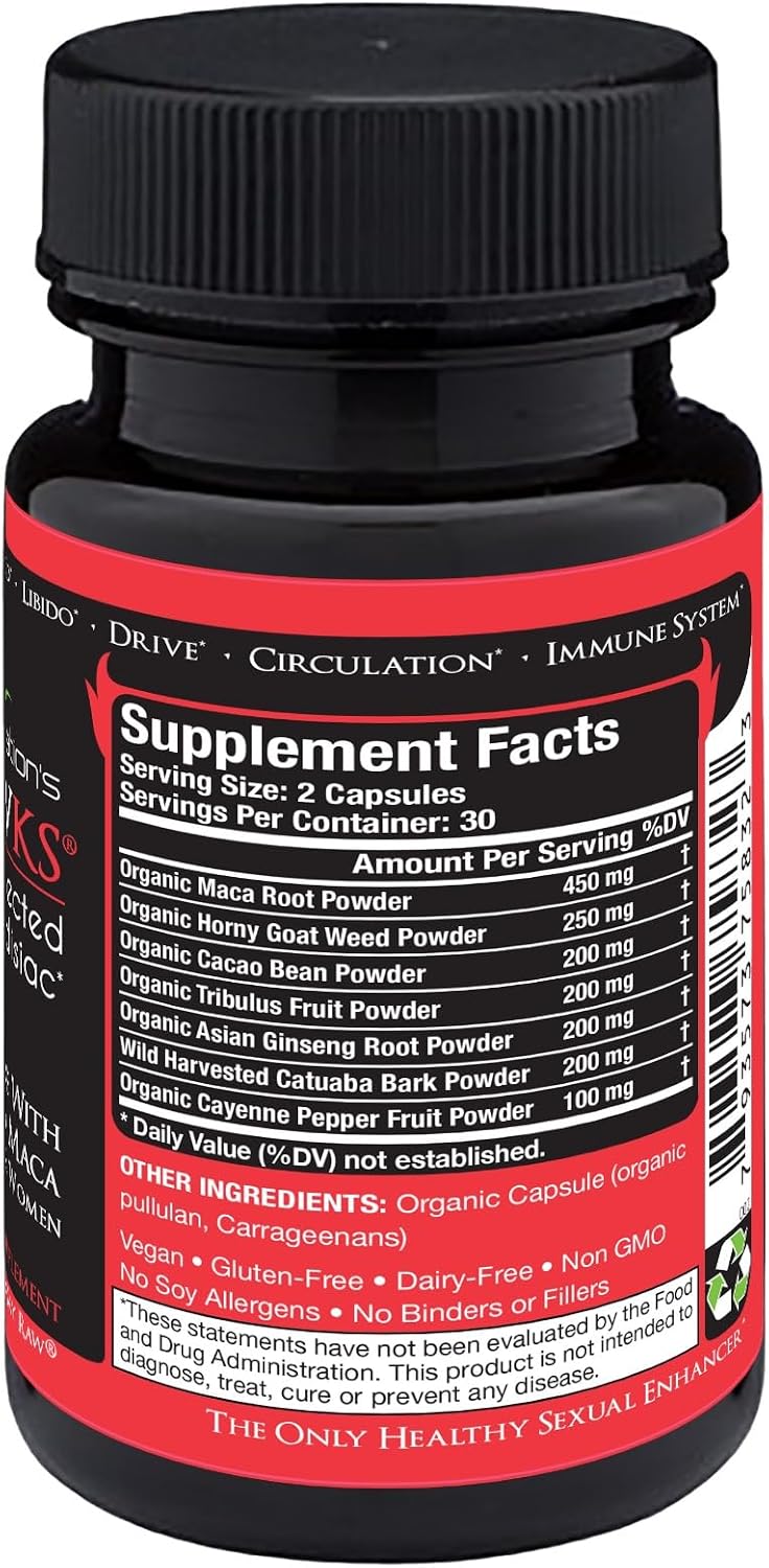 Organic Maca Root Supplement with Korean Ginseng and Cacao – 60 Capsules - görsel 8
