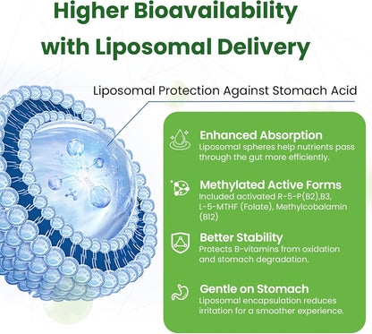 Liposomal B Complex with Methylated B12, L-Methylfolate, Choline & Inositol