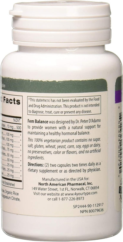 D'Adamo Personalised Nutrition Fembalance - Women's Multivitamin, 90 Tablets