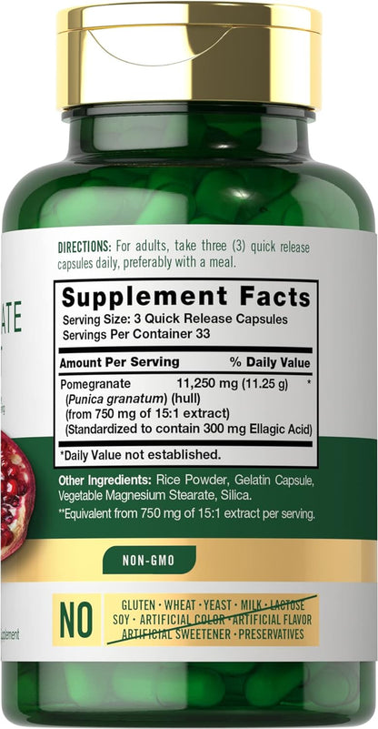 Carlyle Pomegranate Extract – 100 Capsules, Non-GMO, Gluten-free