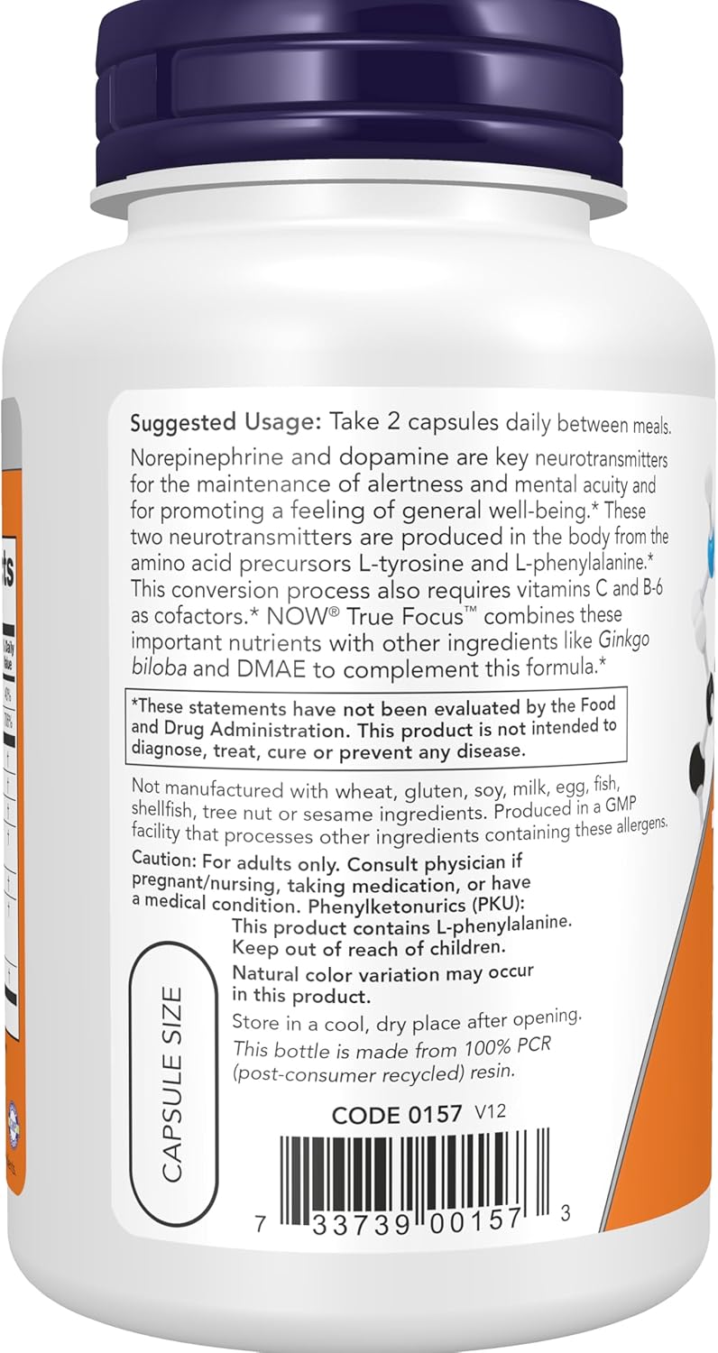 Now Foods True Focus, 90 Veggie Capsules - görsel 3