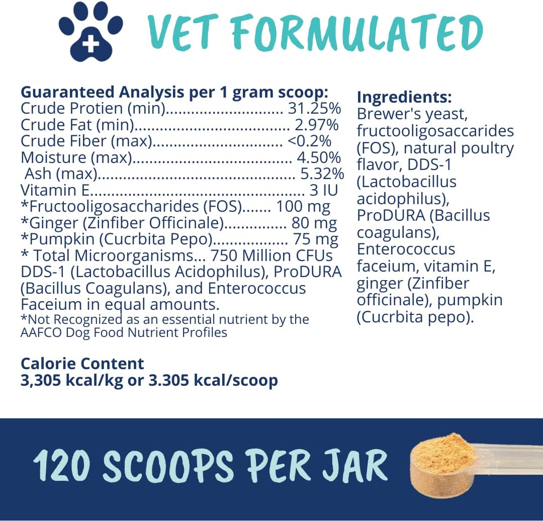 Under The Weather Pet Probiotic Powder for Dogs – Vet-Formulated Digestive Supplement with Beneficial Bacteria, 120 Servings - görsel 2