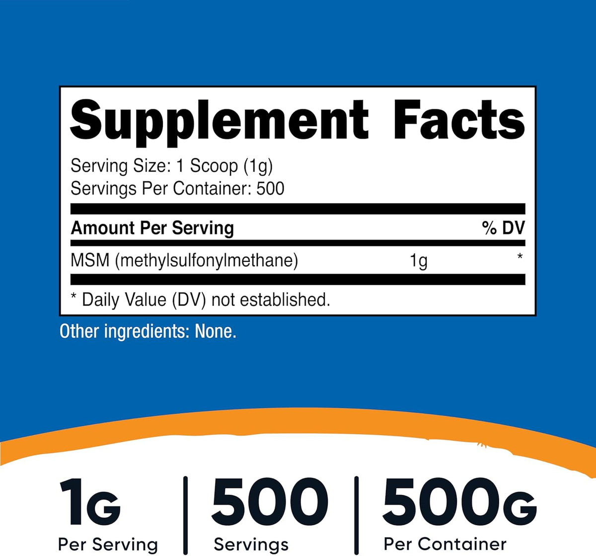 Nutricost Pure MSM Powder 500 g (Methylsulfonylmethane) - görsel 2