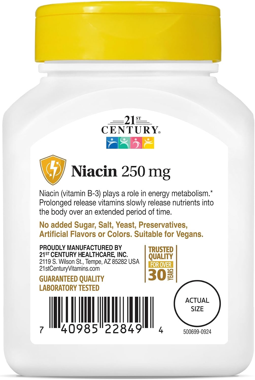 21st Century Niacin 250 mg Tablets, 110 Tablets (Pack of 2) - görsel 6