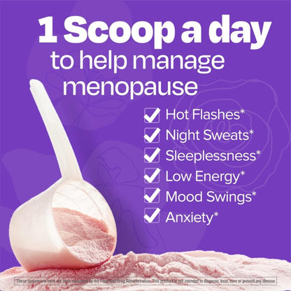 Cystex Menopause Support Powder - Daily Support for Hot Flushes, Night Sweats, & Mood Balance - Electrolyte-Enhanced Drink Mix with Clinically-Studied Ingredients, Berry Flavour - 15 Servings