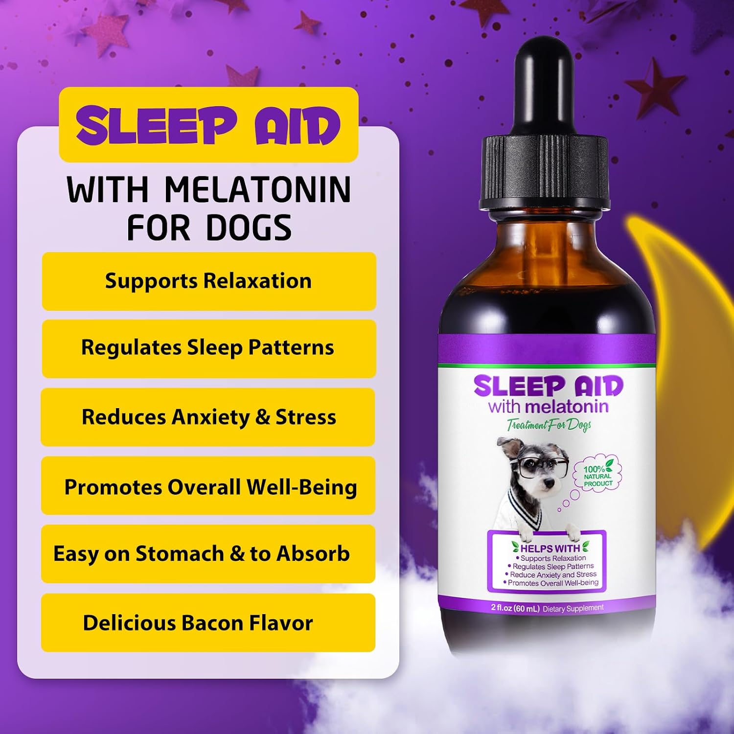 Onznoz Melatonin for Dogs - Liquid Supplement for Relaxation, Anxiety & Stress Relief - görsel 3