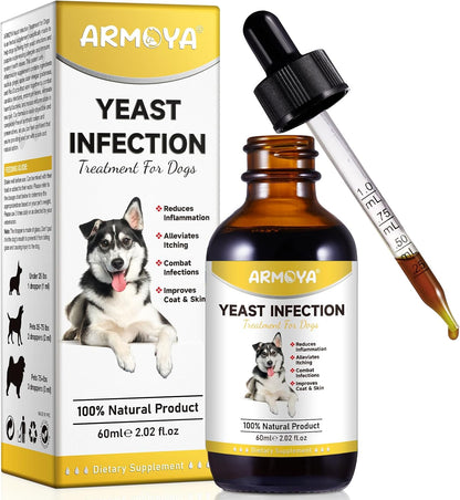 ARMOYA Natural Yeast Infection Treatment for Dogs - Itch & Inflammation Support - 60 ml