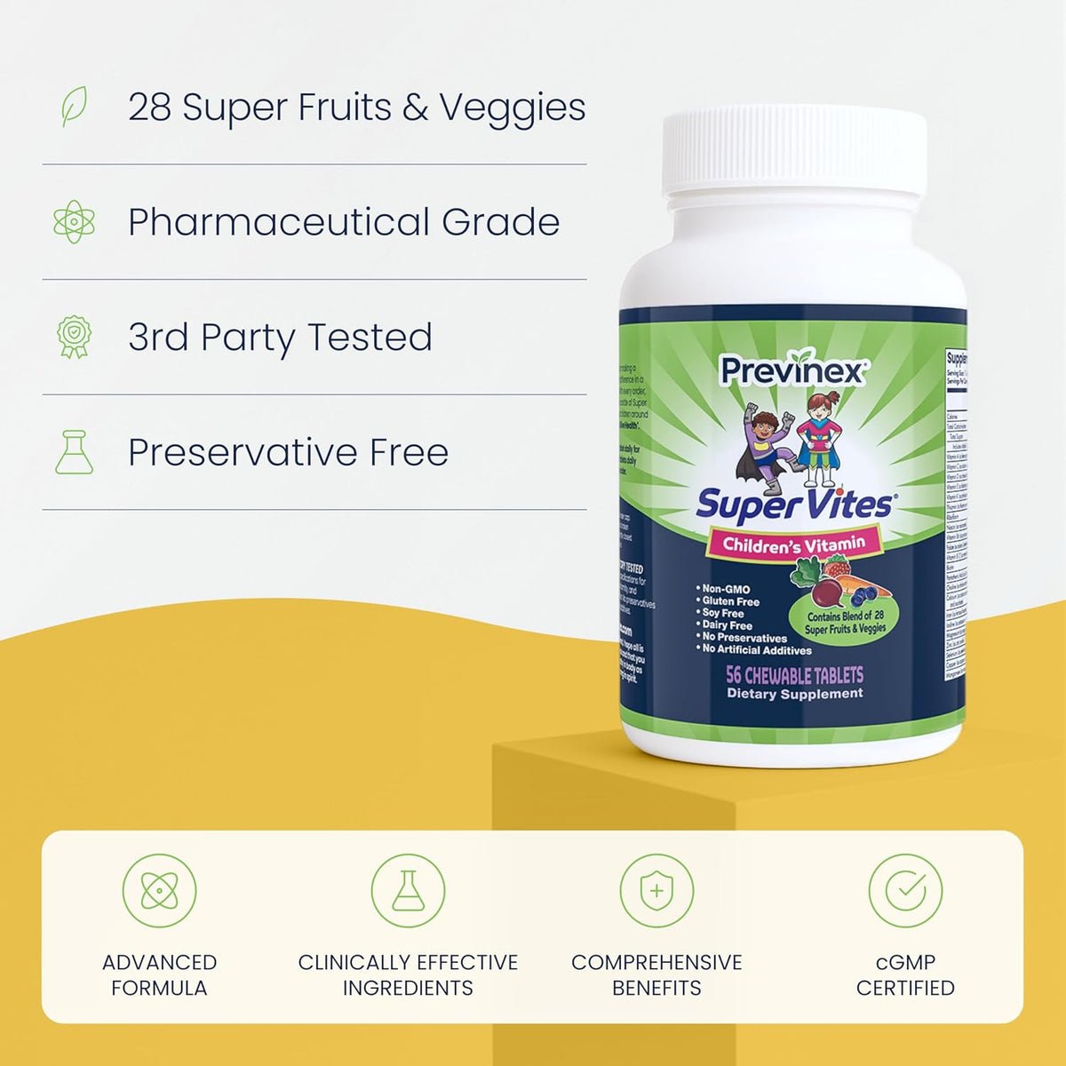 Super Vites® – Multivitamin for Kids, Chewable Tablets, Gluten-free, Soya Free, Dairy-free & Preservative Free with 28 Organic Super Fruits & Veggies, 4-Week Supply - görsel 2
