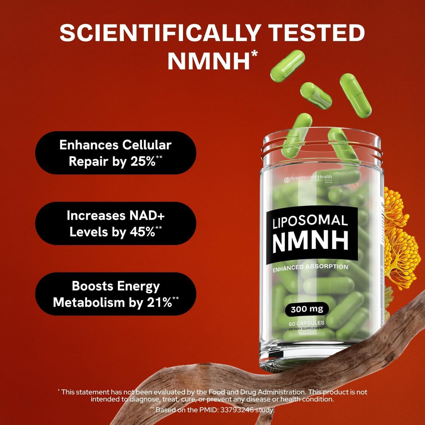 Resurrected Health Liposomal NMNH 300mg – NAD+ Support Supplement (240 Capsules) - görsel 2