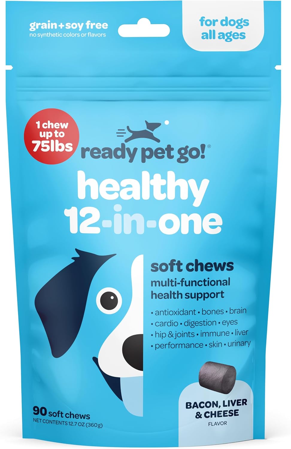 12-in-1 Complete Multivitamin for Dogs - Glucosamine, Chondroitin, Probiotics - NASC Certified - 90 Chews - görsel 8
