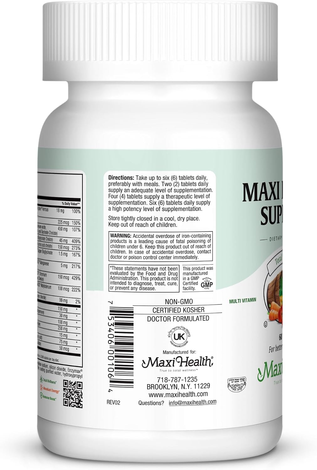 Maxi Health Supreme High Potency Daily Multivitamin with Minerals, CoQ10 & Antioxidants - görsel 4