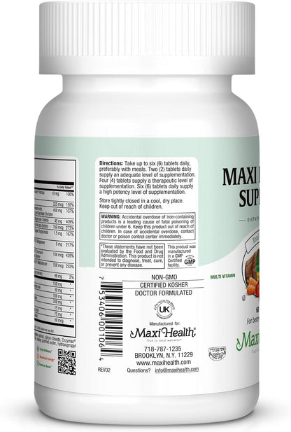 Maxi Health Supreme High Potency Daily Multivitamin with Minerals, CoQ10 & Antioxidants