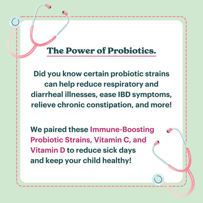 MamaDoc Rx Certified Organic Kids & Teens Probiotic Immune Defence – 5 Billion CFUs, Sugar Free, Vegan, Gluten-free, 14 Probiotic Strains with Prebiotics, Vitamin C & D, 30 Chewable Tablets for Ages 4+