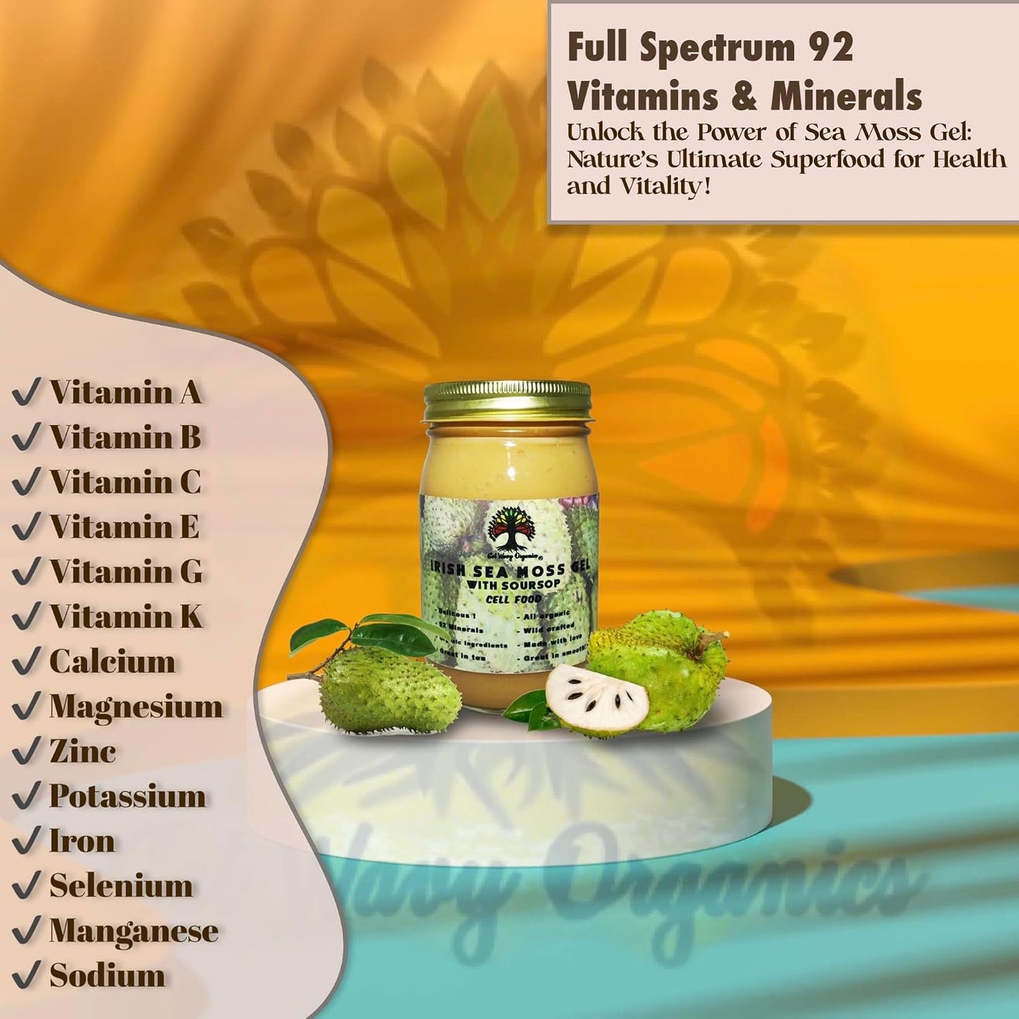 Irish Sea Moss Gel with Soursop – Organic Vegan Superfood Supplement – Pack of 2 - görsel 3