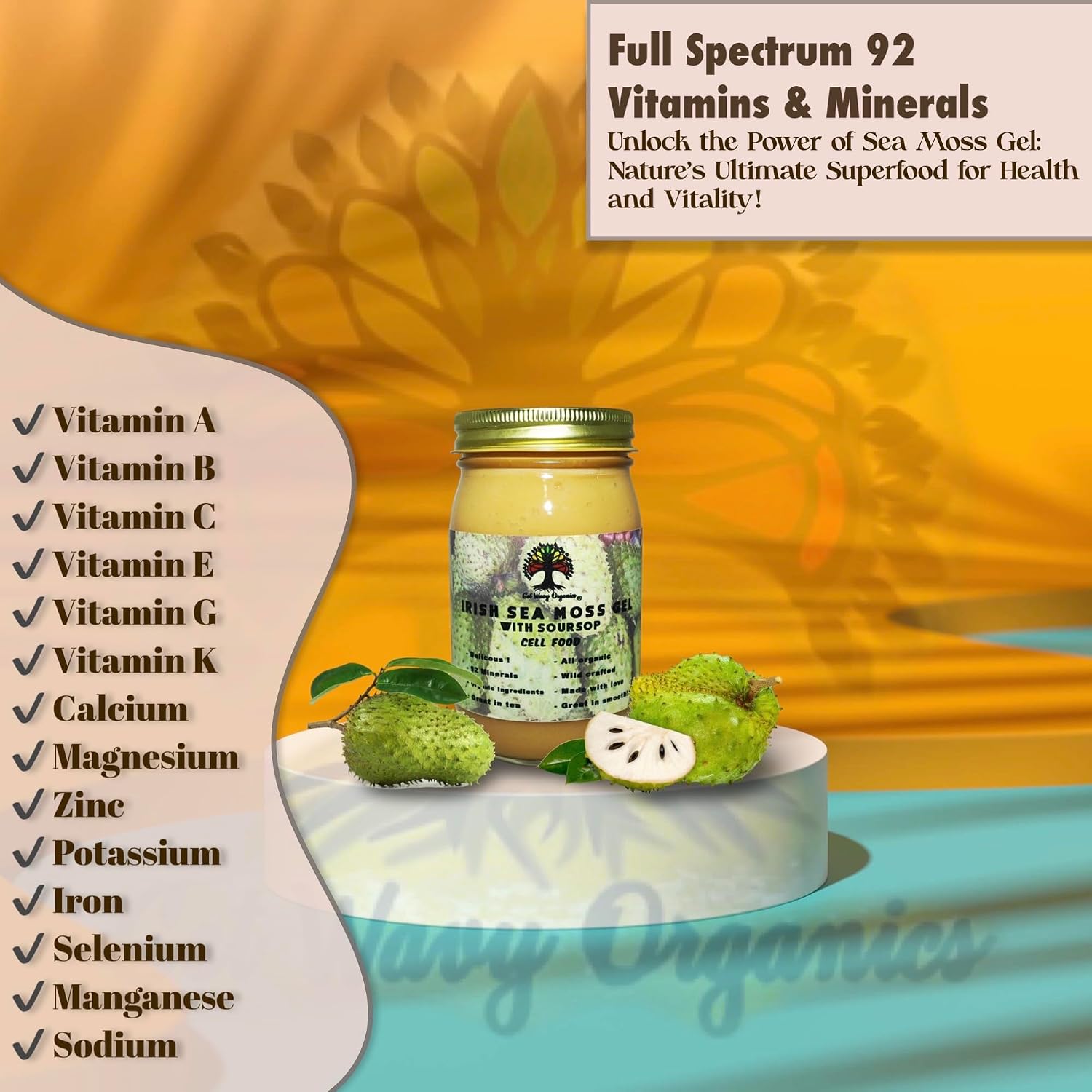 Irish Sea Moss Gel with Soursop – Organic Vegan Superfood Supplement – Pack of 2 - görsel 3