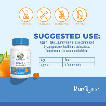 MaryRuth Organics Vegan Vitamin C Gummies – Immune Support – 60 Gummies