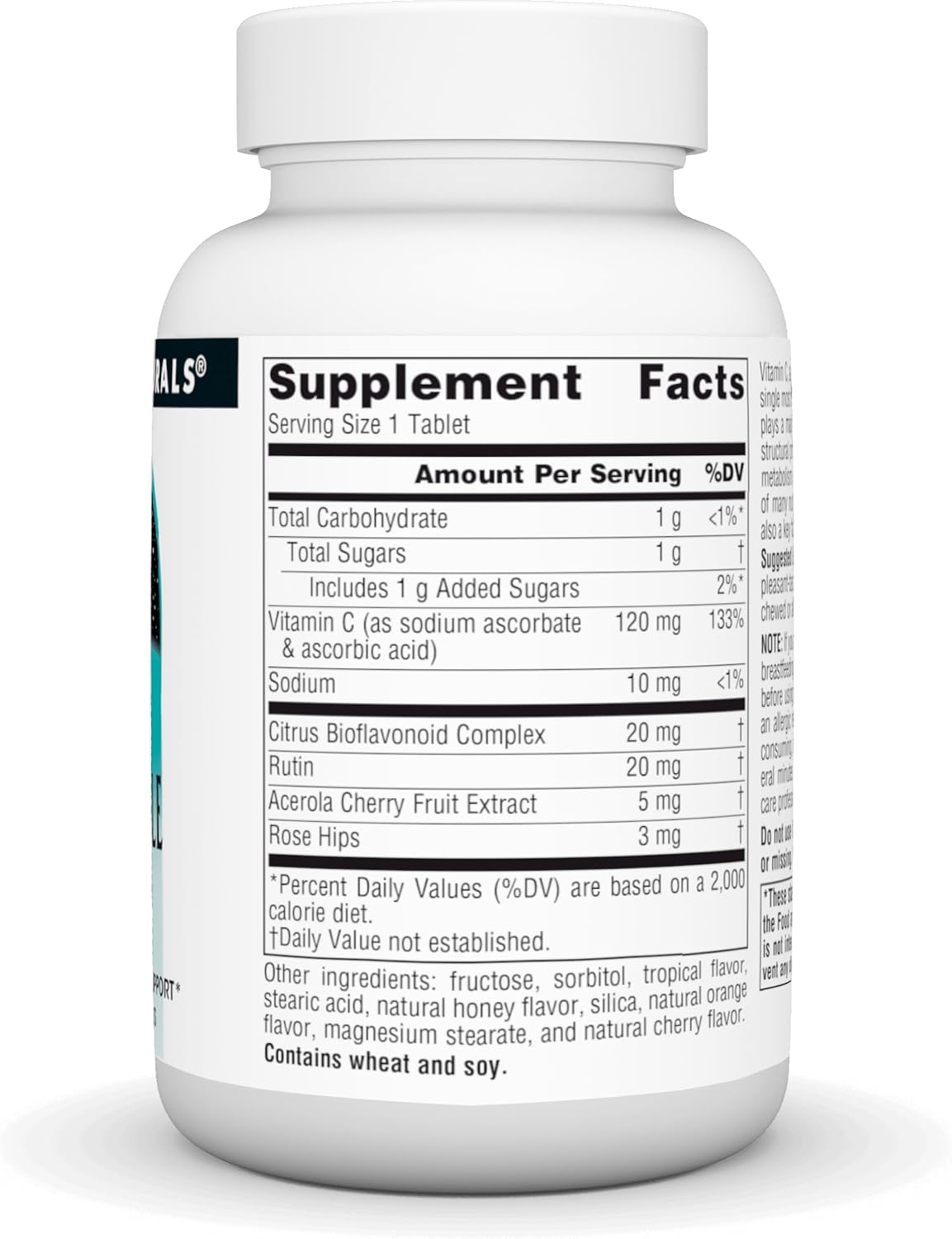 Source Naturals Chewable C, Acerola Cherry, for Immune System Support* – 120mg – 100 Fruit Flavoured Tablets - görsel 2