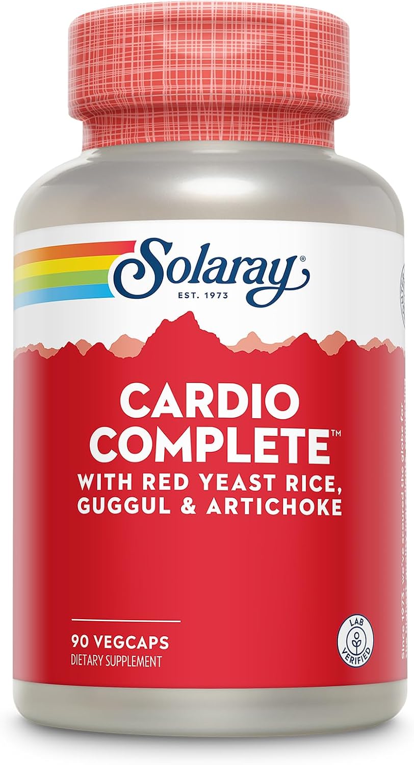 SOLARAY Cardio Complete - Cardiovascular Support Supplement with Red Yeast Rice, Guggul & Artichoke - B Vitamins - 90 VegCaps - görsel 1