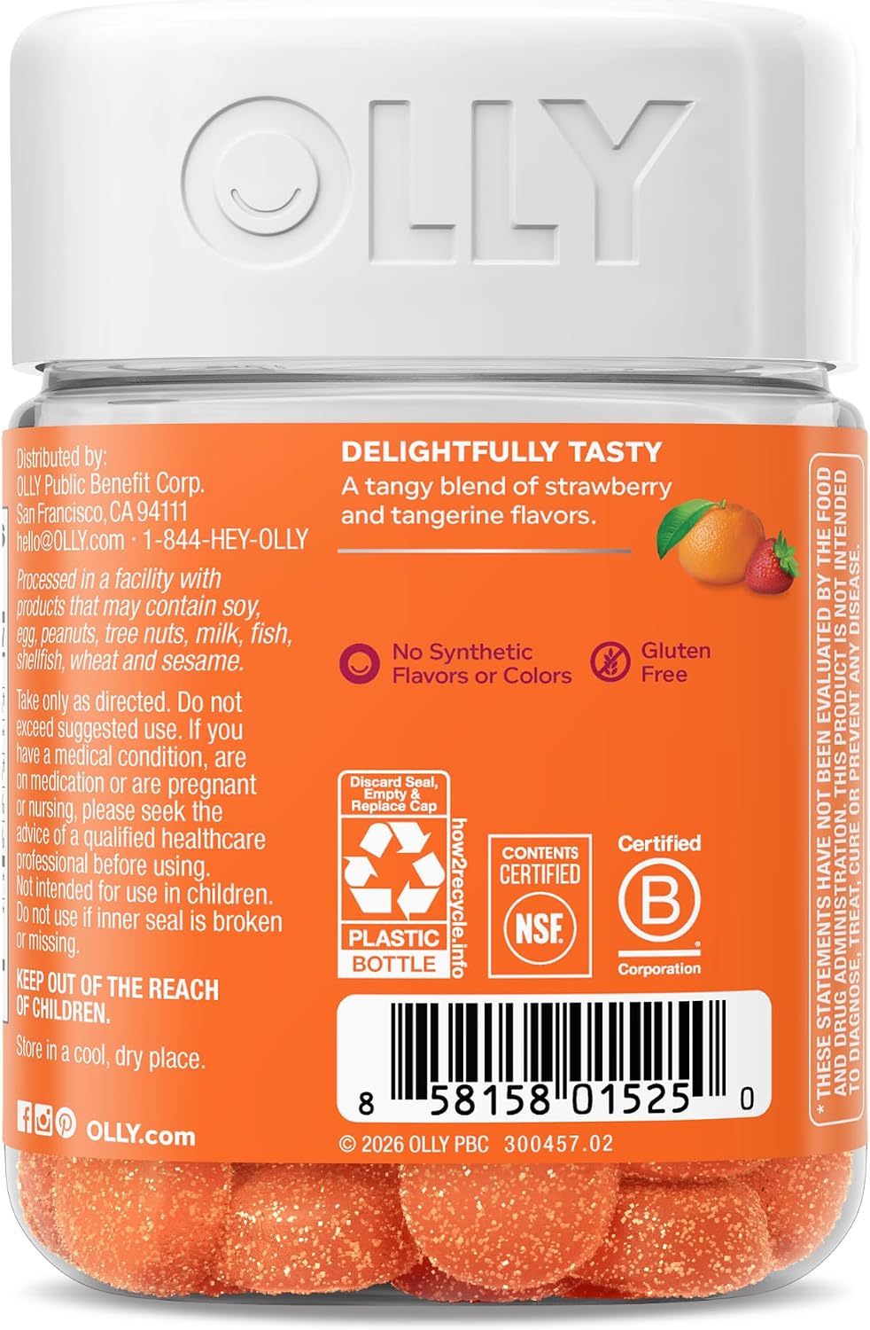 OLLY Laser Focus Gummy - Berry Tangerine - 36 Gummies - görsel 7
