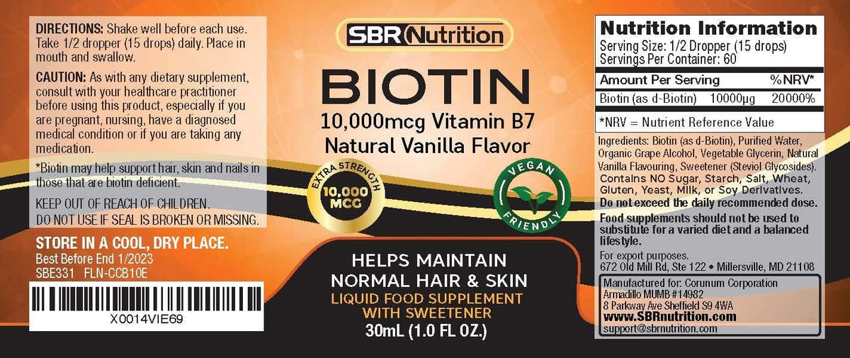 MAX Absorption Biotin Liquid Drops, 10,000mcg – 60 Servings - görsel 2