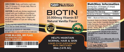 MAX Absorption Biotin Liquid Drops, 10,000mcg – 60 Servings