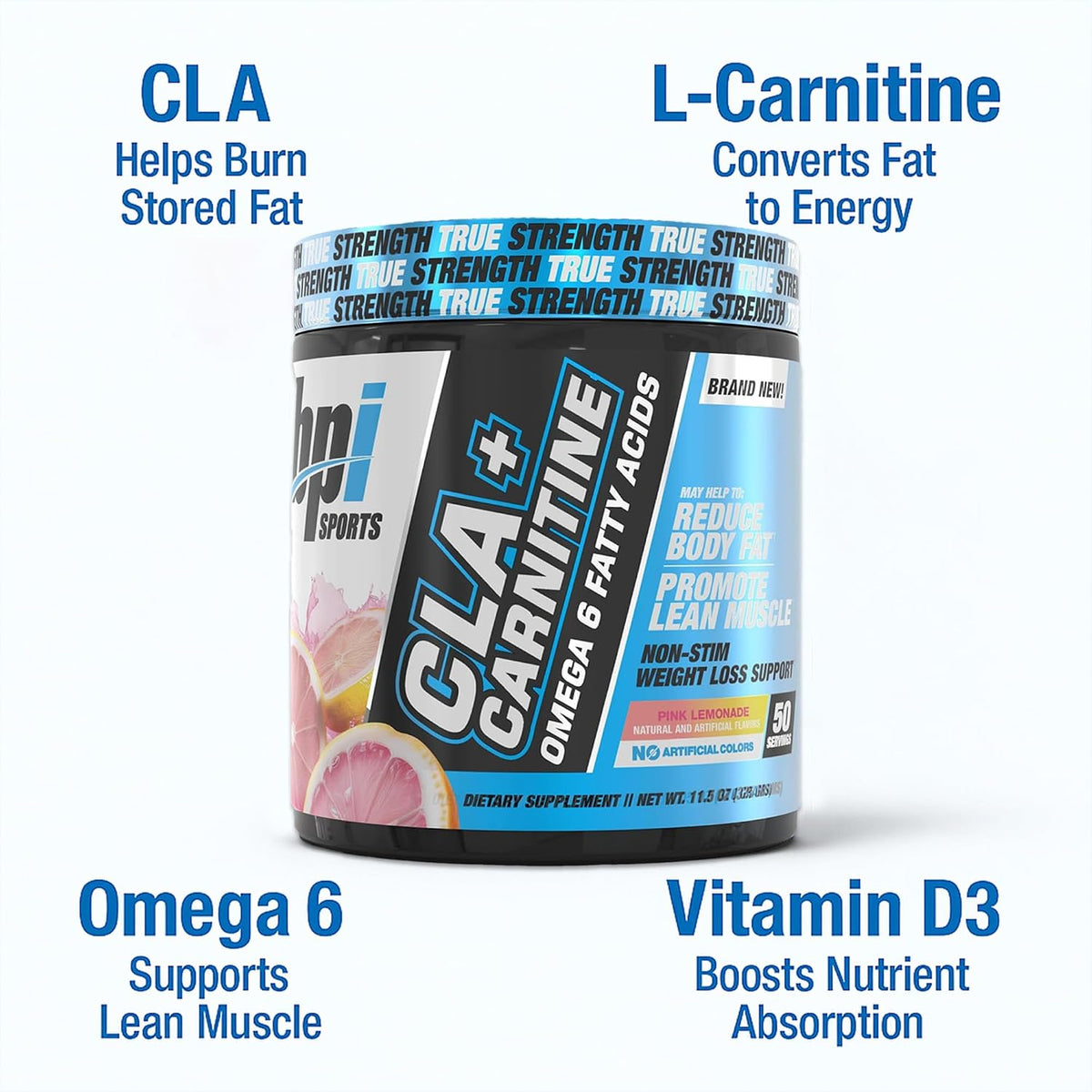 BPI Sports CLA+Carnitine Supplement – Pink Lemonade – 50 Servings - görsel 6